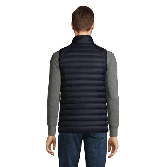 Lands' End NWT Men's Ultra Lightweight Down Vest in Radiant Navy - Picture 3 of 5